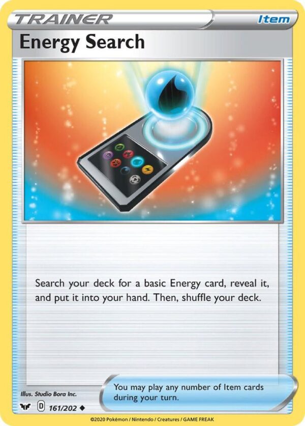 Energy Search 161/202 Normal SWSH01: Sword & Shield Base Set Energy Search 161/202 Normal SWSH01: Sword & Shield Base Set