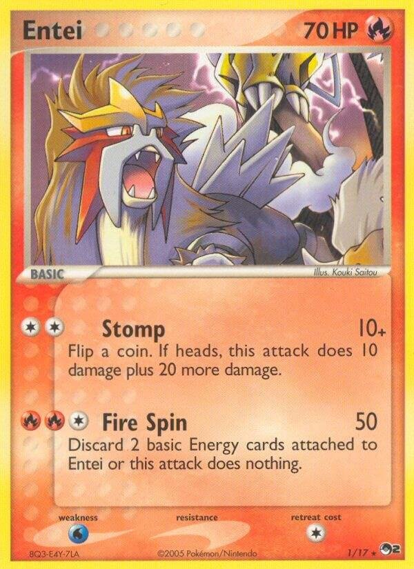 Entei 001/017 Holofoil POP Series 2 Entei 001/017 Holofoil POP Series 2