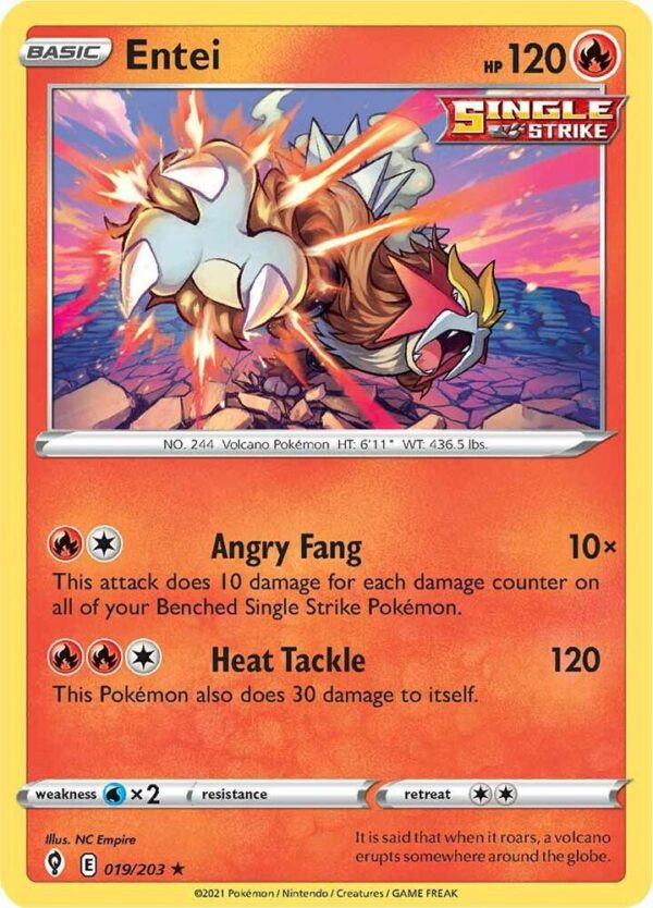 Entei 019/203 Holofoil SWSH07: Evolving Skies