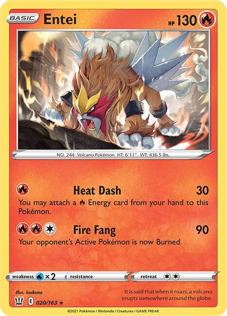 Entei 020/163 Reverse Holofoil SWSH05: Battle Styles
