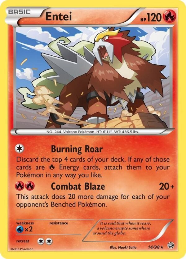 Entei (14) 14/98 Reverse Holofoil XY – Ancient Origins Entei (14) 14/98 Reverse Holofoil XY – Ancient Origins