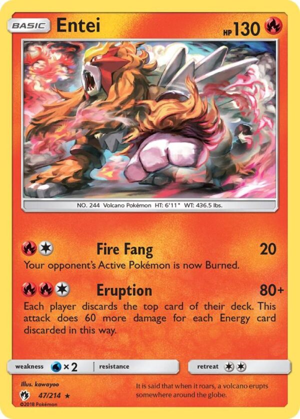 Entei 47/214 Reverse Holofoil SM – Lost Thunder
