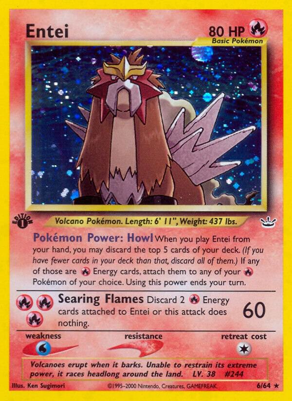 Entei (6) 06/64 1st Edition Holofoil Neo Revelation
