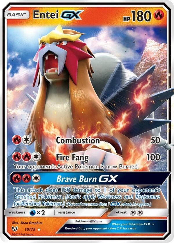 Entei GX 10/73 Holofoil Shining Legends