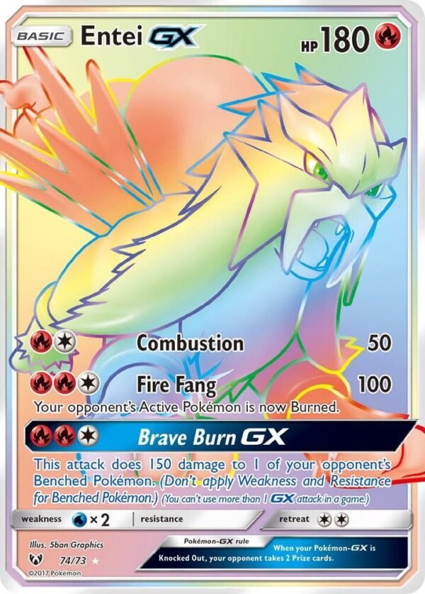 Entei GX (Secret) 74/73 Holofoil Shining Legends