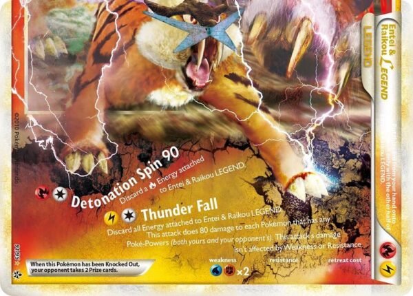 Entei & Raikou Legend (bottom) 91/95 Holofoil Unleashed