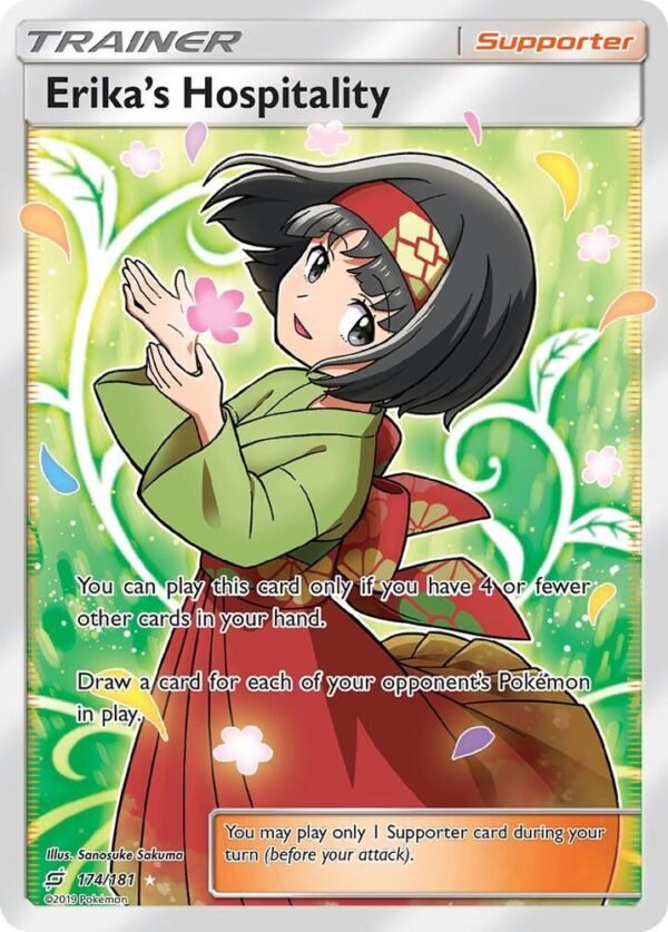 Erika’s Hospitality (Full Art) 174/181 Holofoil SM – Team Up Erika’s Hospitality (Full Art) 174/181 Holofoil SM – Team Up