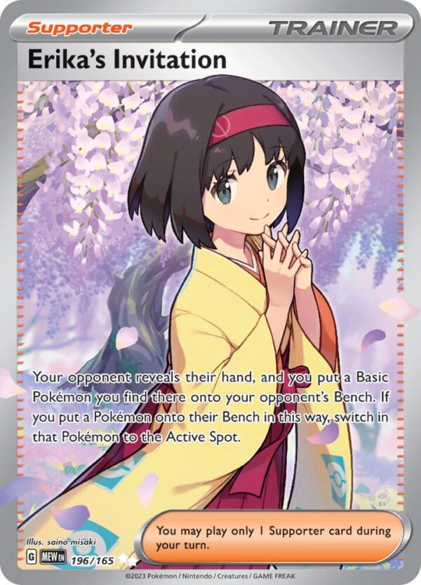 Erika’s Invitation 196/165 Holofoil SV: Scarlet & Violet 151 Erika’s Invitation 196/165 Holofoil SV: Scarlet & Violet 151