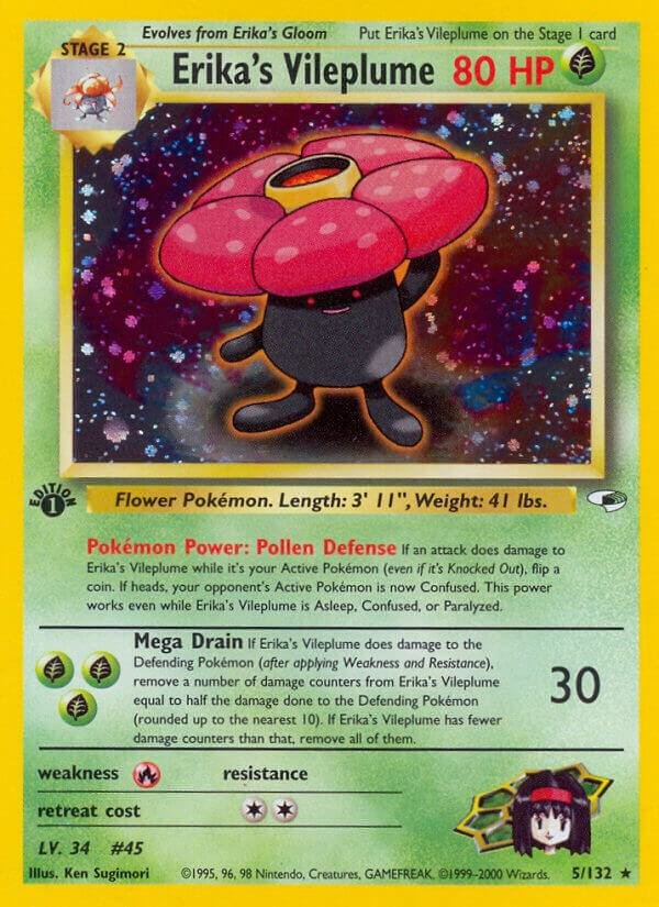 Erika’s Vileplume 005/132 1st Edition Holofoil Gym Heroes
