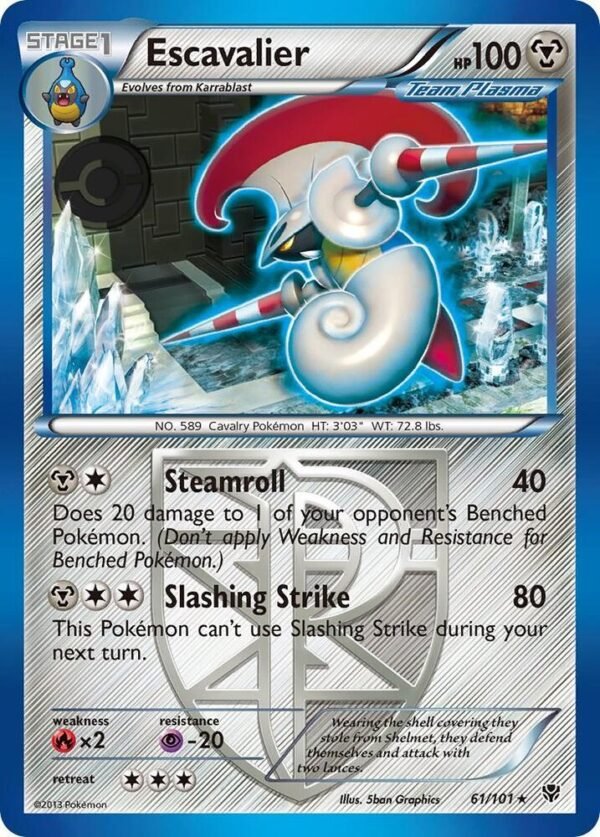 Escavalier (Team Plasma) 61/101 Reverse Holofoil Plasma Blast Escavalier (Team Plasma) 61/101 Reverse Holofoil Plasma Blast