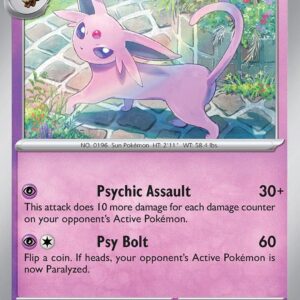 Espeon 086/197 Reverse Holofoil SV03: Obsidian Flames