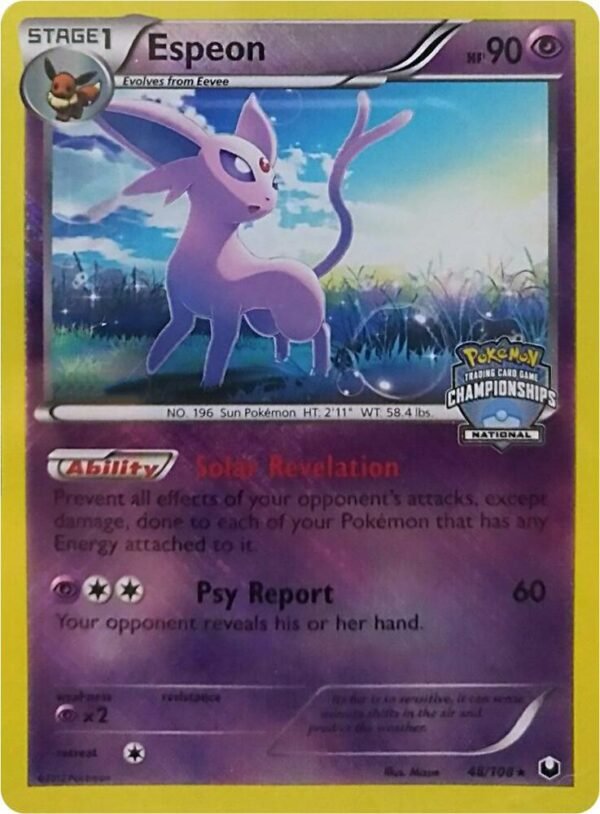 Espeon 48/108 (National Championships) 048/108 Reverse Holofoil League & Championship Cards
