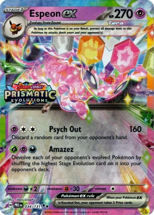 Espeon ex 034/131 (Prismatic Evolutions Stamp) Holofoil Miscellaneous Cards & Products