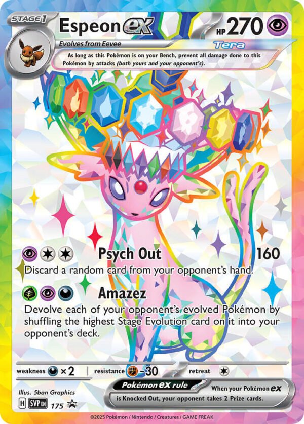 Espeon ex 175 SVP 175 Holofoil SV: Scarlet & Violet Promo Cards Espeon ex 175 SVP 175 Holofoil SV: Scarlet & Violet Promo Cards