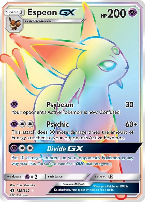 Espeon GX (Secret) 152/149 Holofoil SM Base Set