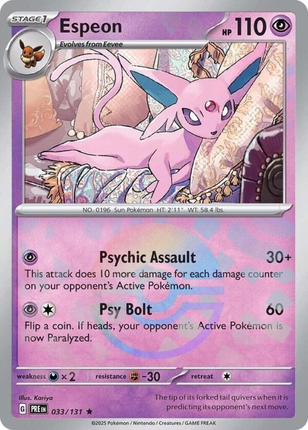 Espeon (Poke Ball Pattern) 033/131 Holofoil SV: Prismatic Evolutions