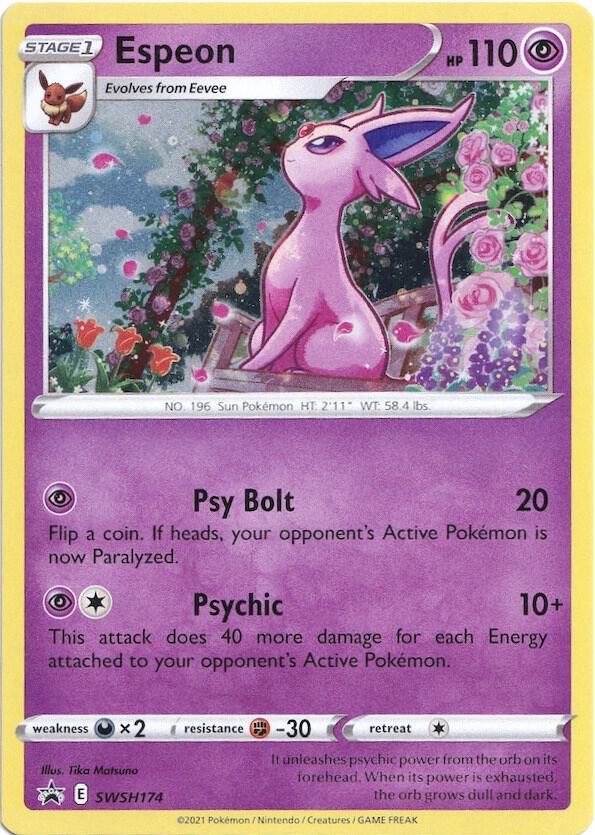 Espeon SWSH174 Holofoil SWSH: Sword & Shield Promo Cards Espeon SWSH174 Holofoil SWSH: Sword & Shield Promo Cards