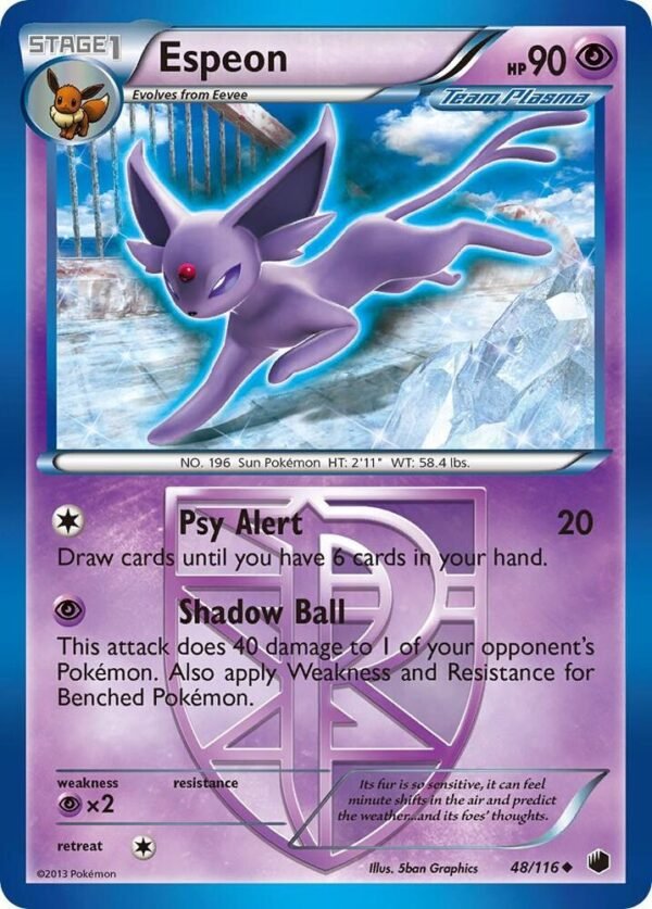 Espeon (Team Plasma) 48/116 Reverse Holofoil Plasma Freeze