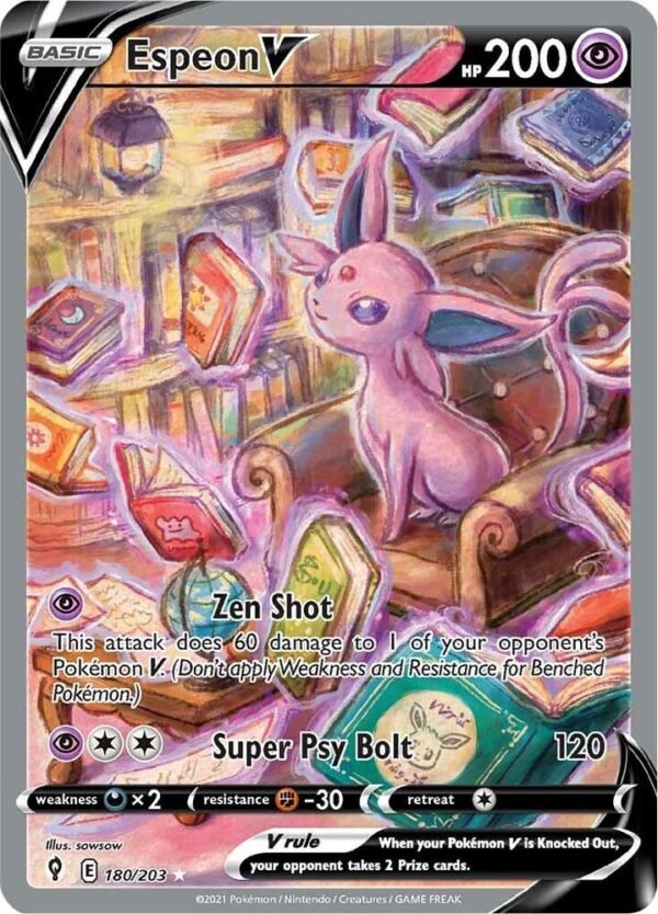 Espeon V (Alternate Full Art) 180/203 Holofoil SWSH07: Evolving Skies