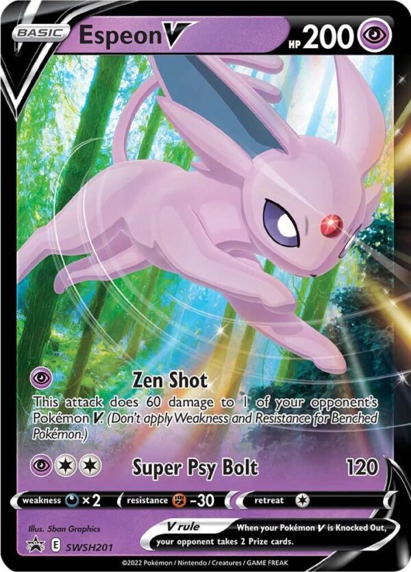 Espeon V SWSH201 Holofoil SWSH: Sword & Shield Promo Cards Espeon V SWSH201 Holofoil SWSH: Sword & Shield Promo Cards