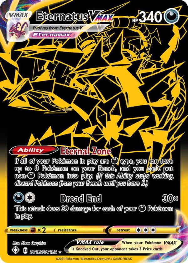 Eternatus VMAX SV122/SV122 Holofoil Shining Fates: Shiny Vault Eternatus VMAX SV122/SV122 Holofoil Shining Fates: Shiny Vault