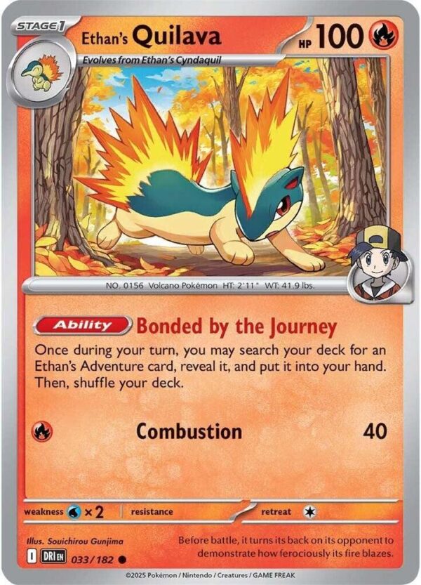 Ethan’s Quilava 033/182 Reverse Holofoil SV10: Destined Rivals