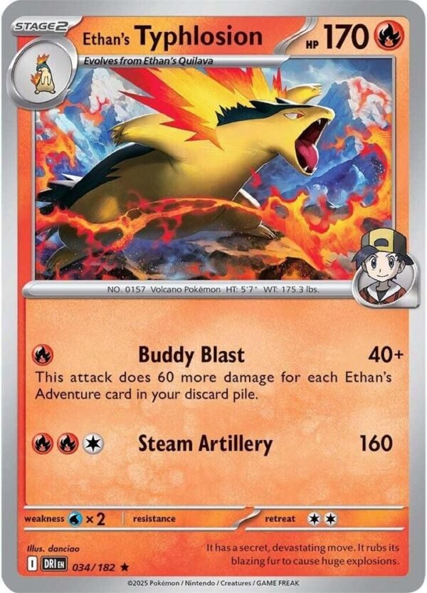 Ethan’s Typhlosion 034/182 Reverse Holofoil SV10: Destined Rivals