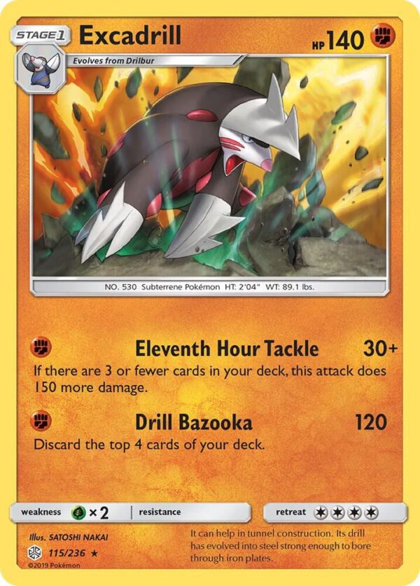 Excadrill 115/236 Holofoil SM – Cosmic Eclipse Excadrill 115/236 Holofoil SM – Cosmic Eclipse