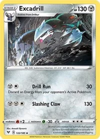 Excadrill | 122/185 | Reverse Holofoil | SWSH04: Vivid Voltage