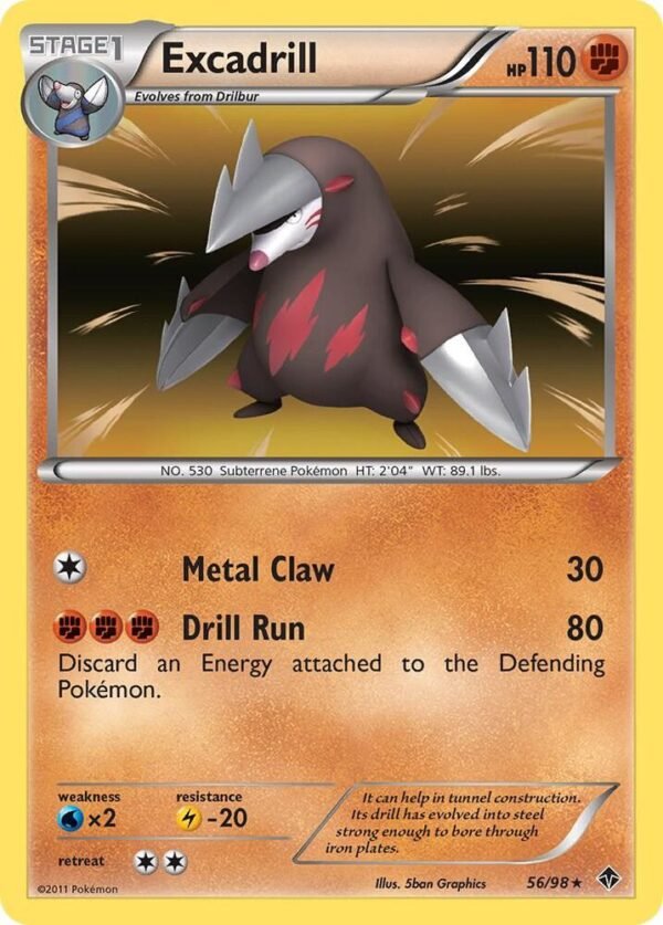 Excadrill (56) 56/98 Reverse Holofoil Emerging Powers Excadrill (56) 56/98 Reverse Holofoil Emerging Powers