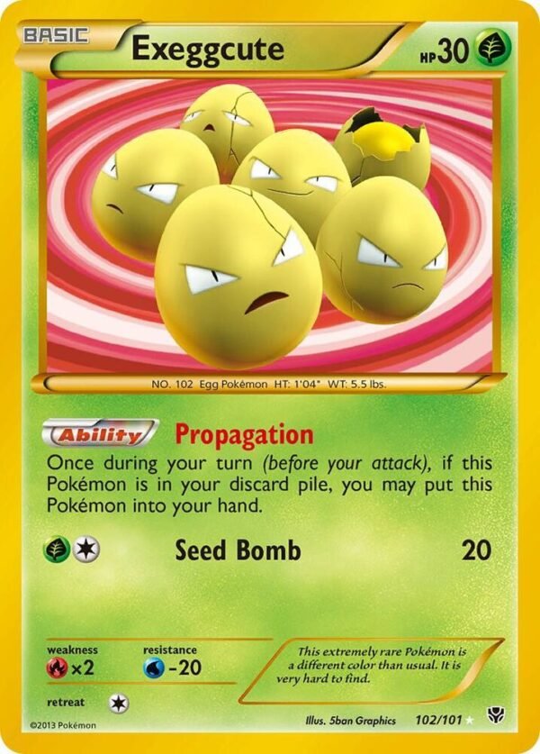 Exeggcute (102 Secret Rare) 102/101 Holofoil Plasma Blast Exeggcute (102 Secret Rare) 102/101 Holofoil Plasma Blast