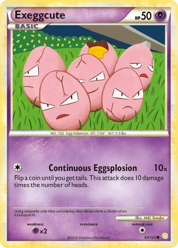 Exeggcute 63/123 Normal HeartGold SoulSilver Exeggcute 63/123 Normal HeartGold SoulSilver