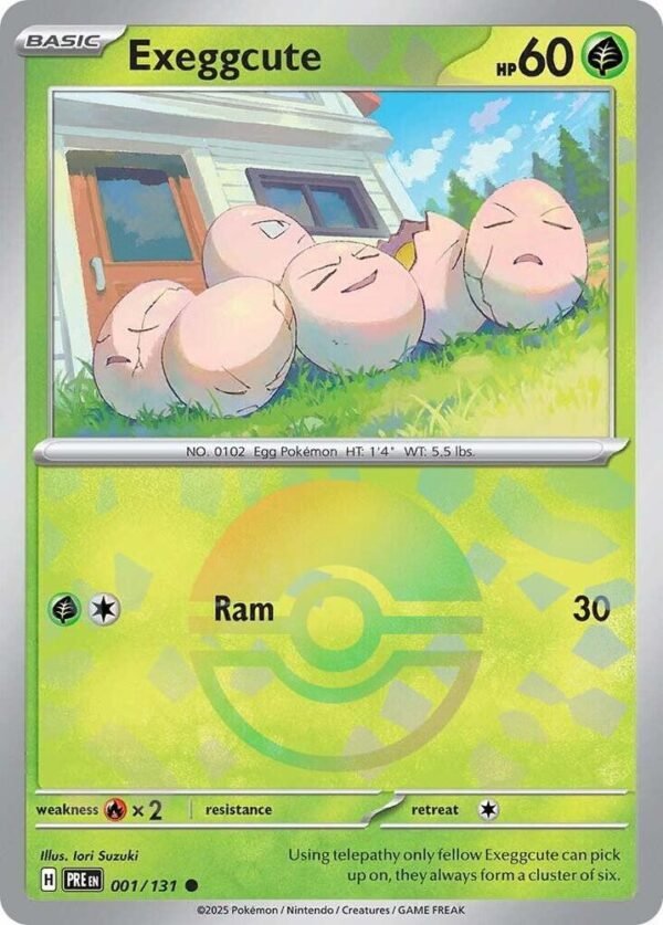 Exeggcute (Poke Ball Pattern) 001/131 Holofoil SV: Prismatic Evolutions Exeggcute (Poke Ball Pattern) 001/131 Holofoil SV: Prismatic Evolutions