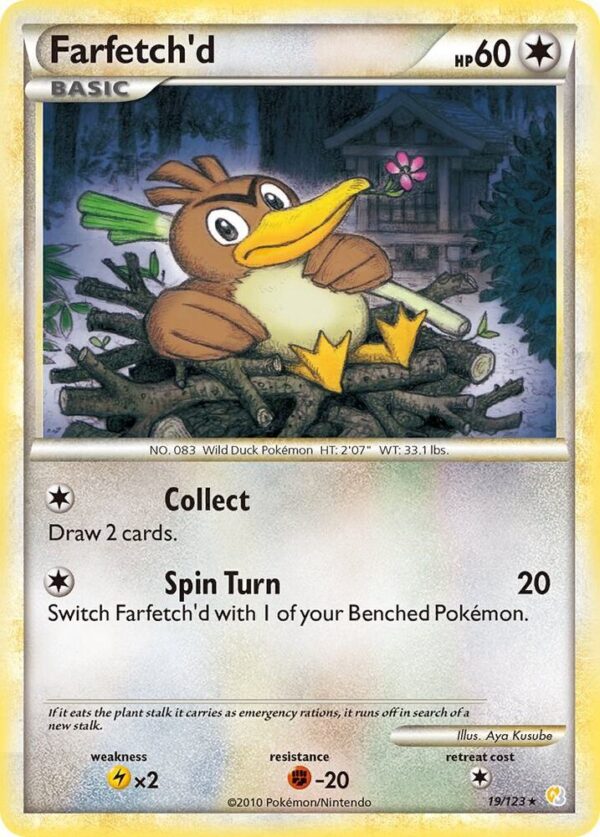 Farfetch’d 19/123 Reverse Holofoil HeartGold SoulSilver Farfetch’d 19/123 Reverse Holofoil HeartGold SoulSilver