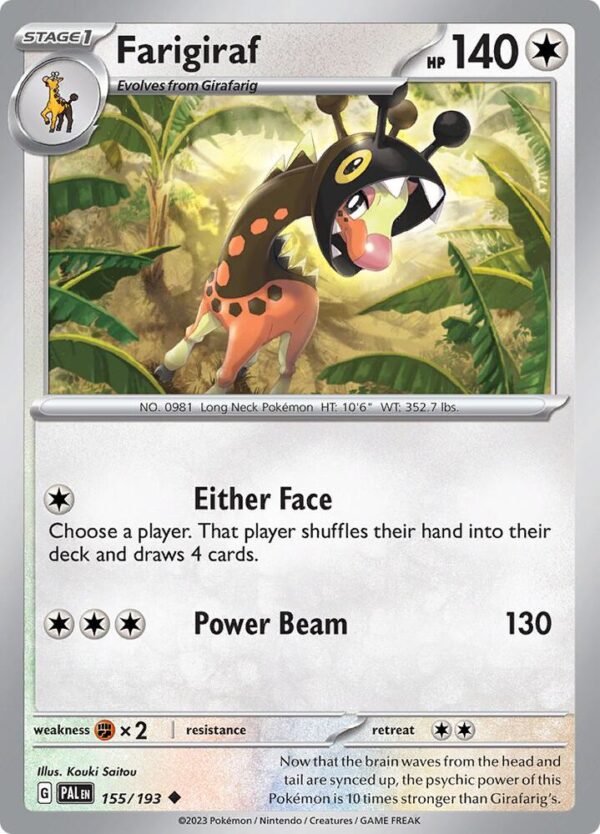 Farigiraf 155/193 Normal SV02: Paldea Evolved Farigiraf 155/193 Normal SV02: Paldea Evolved
