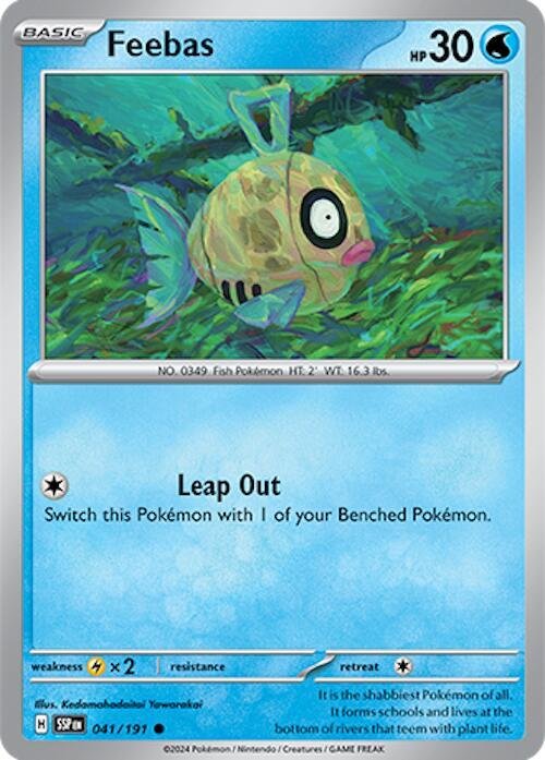 Feebas 041/191 Reverse Holofoil SV08: Surging Sparks Feebas 041/191 Reverse Holofoil SV08: Surging Sparks