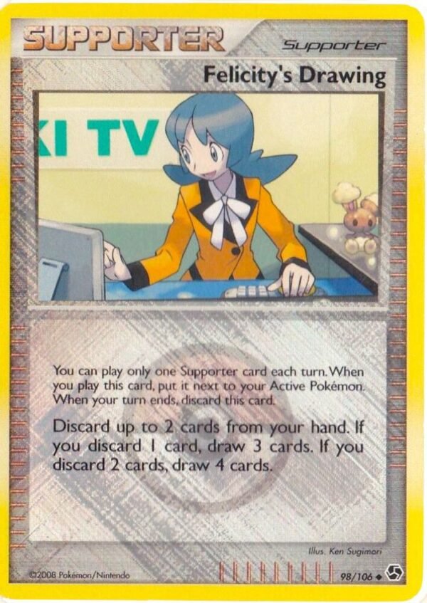 Felicity’s Drawing 098/106 (League Promo) Reverse Holofoil League & Championship Cards