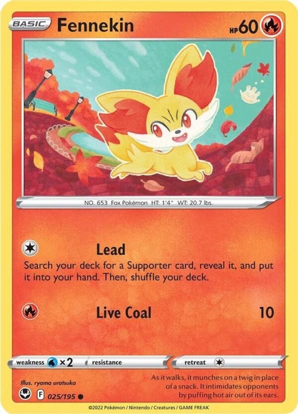 Fennekin 025/195 Reverse Holofoil SWSH12: Silver Tempest