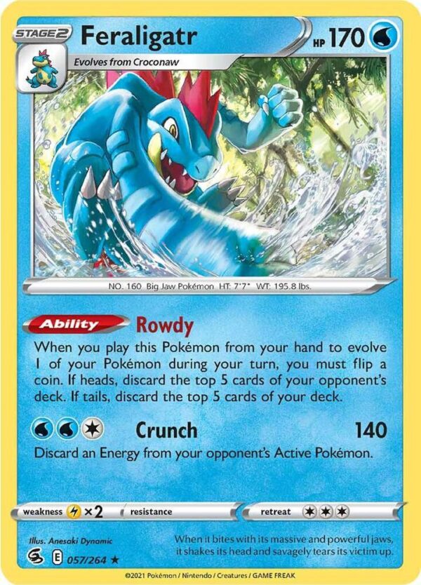Feraligatr 057/264 Reverse Holofoil SWSH08: Fusion Strike