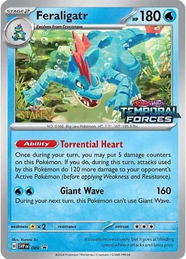 Feraligatr 089 (Prerelease) [Staff] Holofoil SV: Scarlet & Violet Promo Cards