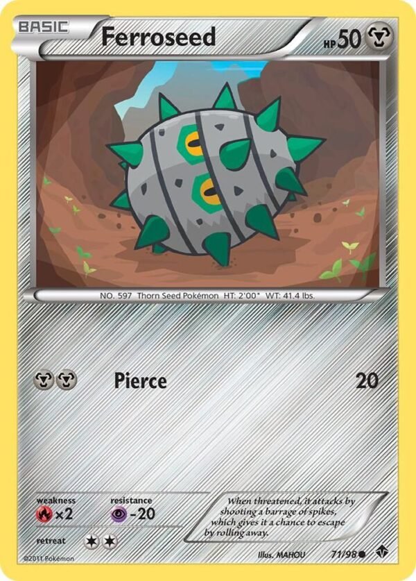 Ferroseed (71) 71/98 Reverse Holofoil Emerging Powers Ferroseed (71) 71/98 Reverse Holofoil Emerging Powers