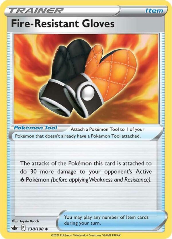 Fire-Resistant Gloves 138/198 Reverse Holofoil SWSH06: Chilling Reign