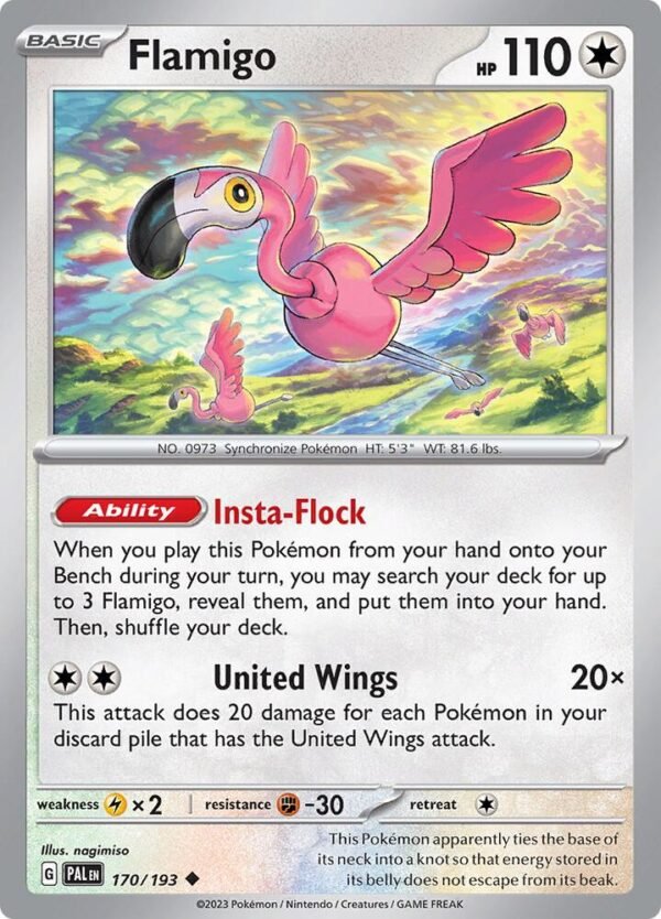 Flamigo 170/193 Reverse Holofoil SV02: Paldea Evolved Flamigo 170/193 Reverse Holofoil SV02: Paldea Evolved