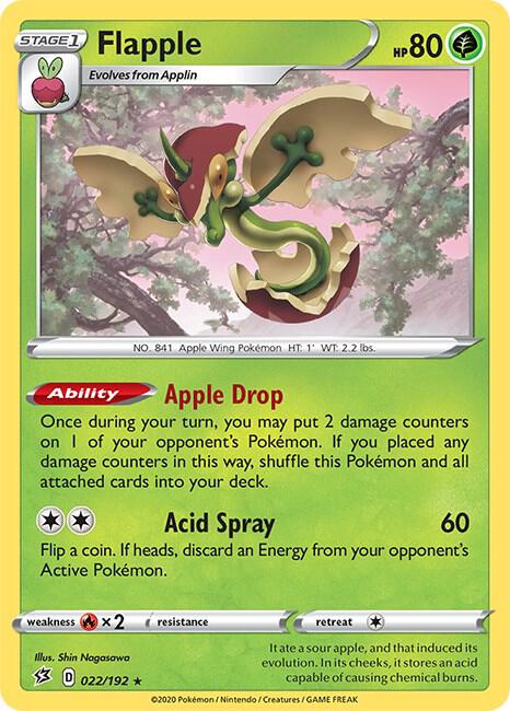 Flapple 022/192 Reverse Holofoil SWSH02: Rebel Clash Flapple 022/192 Reverse Holofoil SWSH02: Rebel Clash