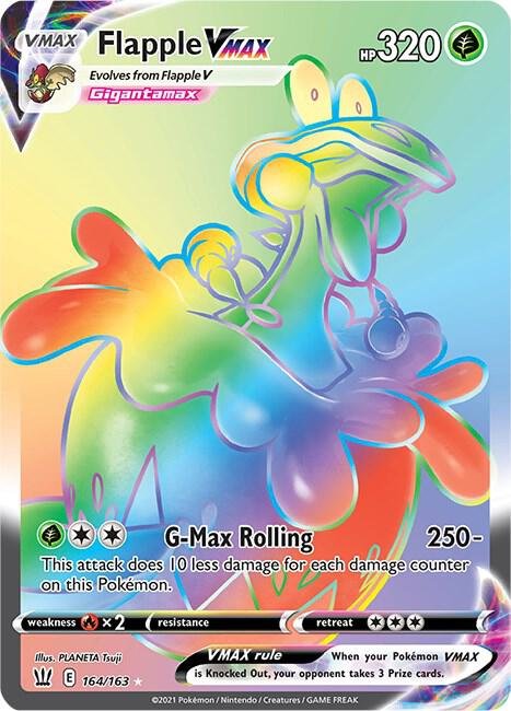 Flapple VMAX (Secret) 164/163 Holofoil SWSH05: Battle Styles