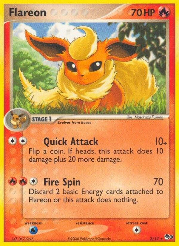 Flareon 002/017 Holofoil POP Series 3