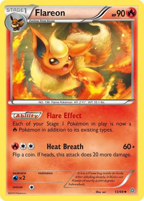 Flareon 13/98 Reverse Holofoil XY – Ancient Origins Flareon 13/98 Reverse Holofoil XY – Ancient Origins