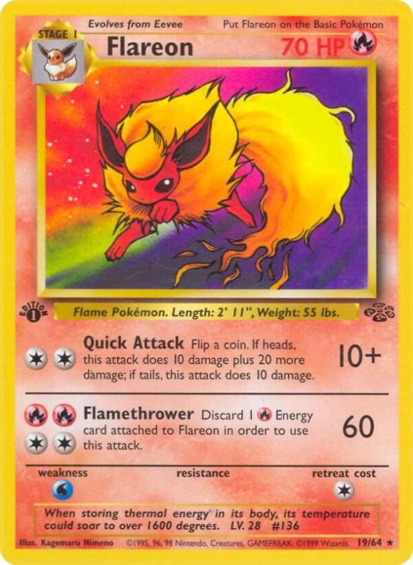 Flareon (19) 19/64 1st Edition Jungle