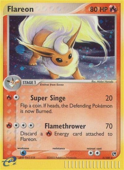Flareon 5/100 Reverse Holofoil Sandstorm Flareon 5/100 Reverse Holofoil Sandstorm