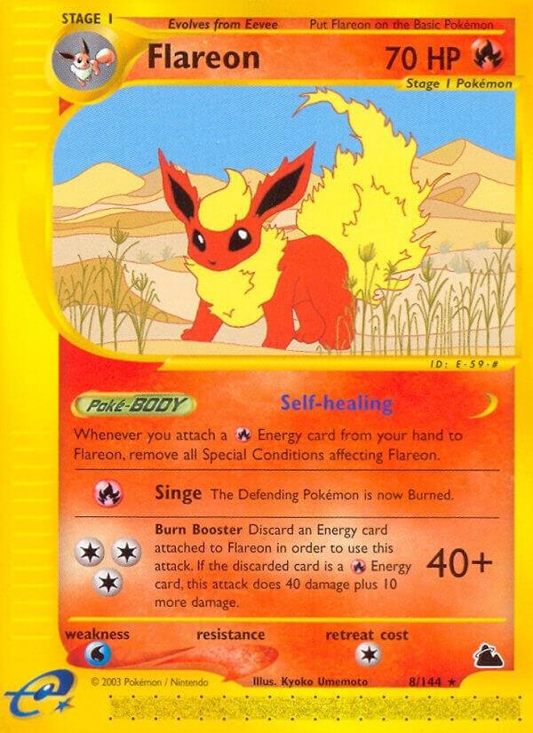 Flareon (8) 008/144 Reverse Holofoil Skyridge Flareon (8) 008/144 Reverse Holofoil Skyridge
